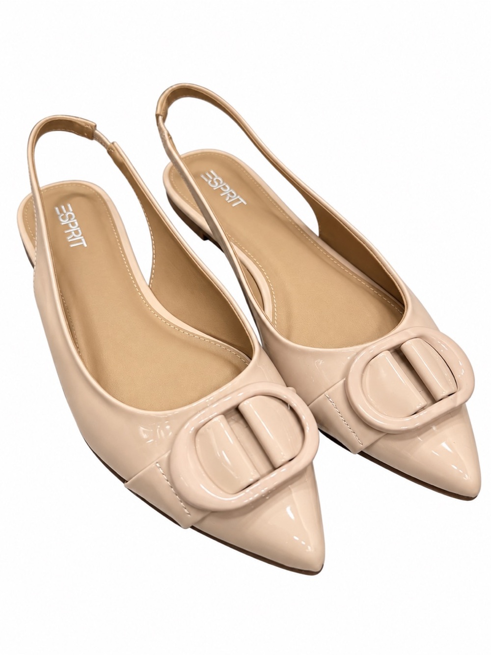 Esprit Women’s Preslee Nude Patent Slingback Pointed Toe Flats Size 8M